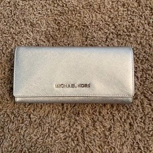 Michael Kors Metallic Silver Wallet